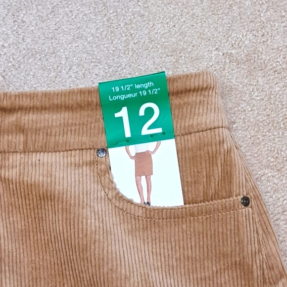 S.C. & Co Corduroy Skirt Womens Size 12 Pull On Cord Mini Skirt Tan Brown NWT - Picture 6 of 13